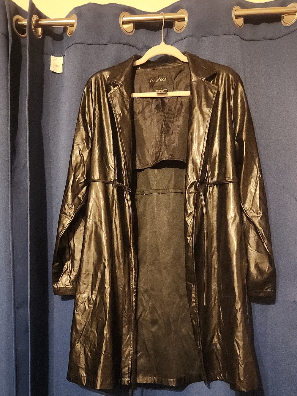Women’s Black Faux Leather Trench Coat